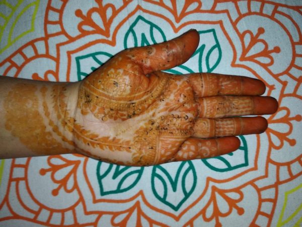 Henna color after application